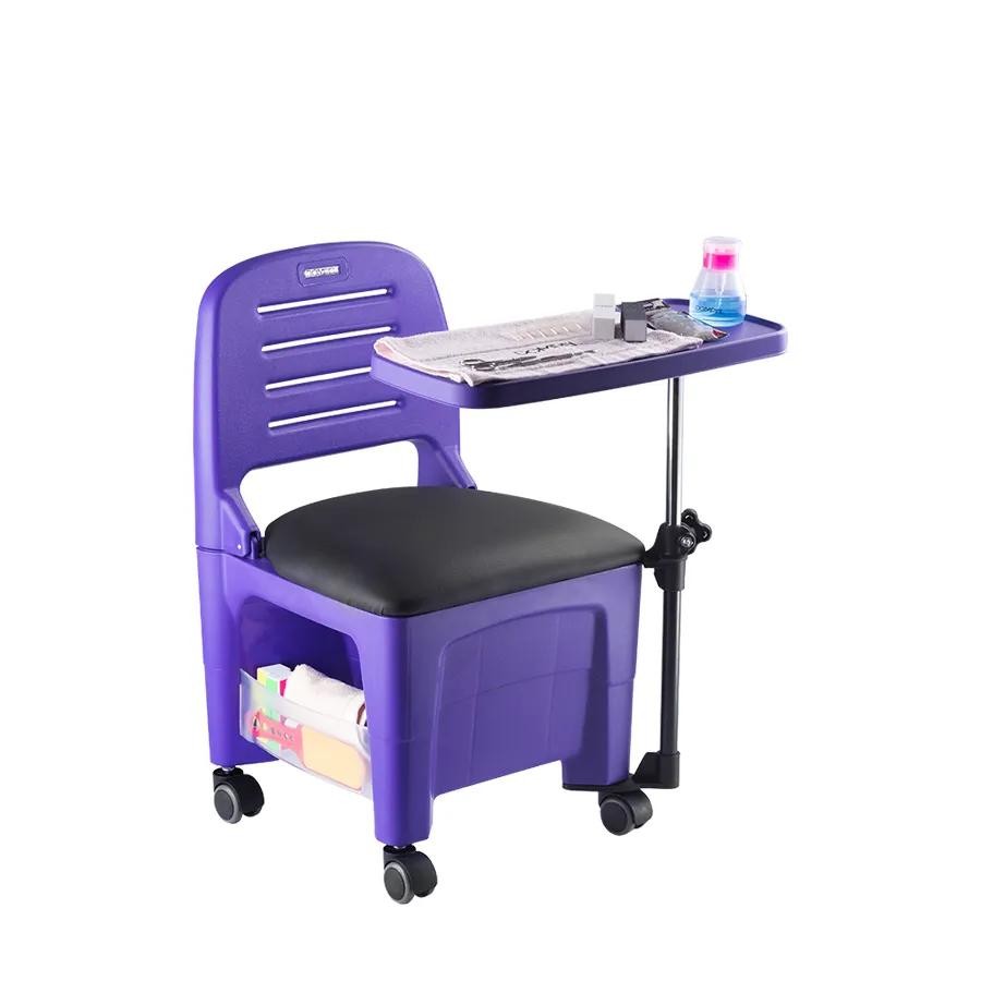 Cadeira Com Mesa Para Manicure Cirandinha Bari Roxa Dompel - Beauty