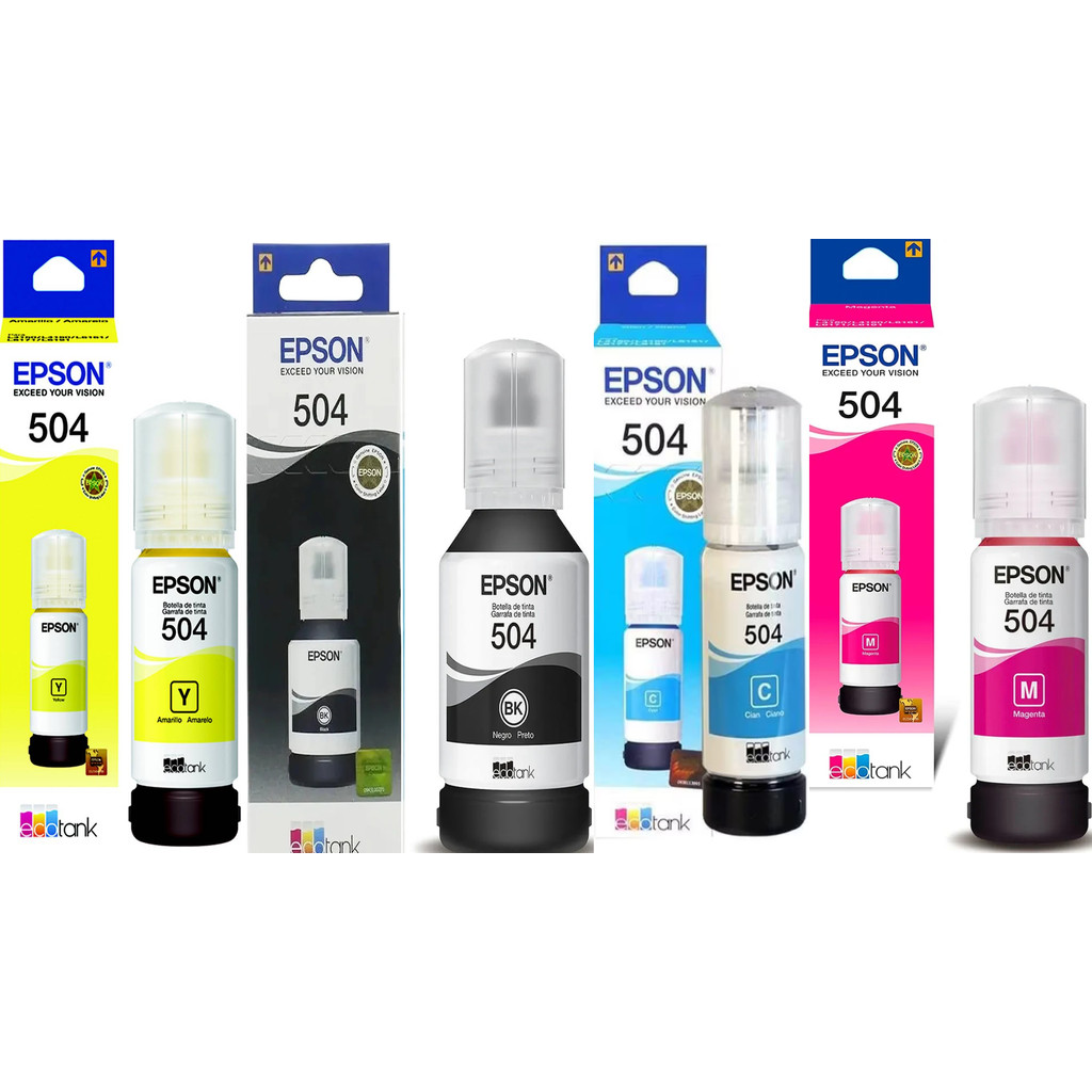 kit Recarga de Tinta EPSON ecotank T504 CMYK T504120