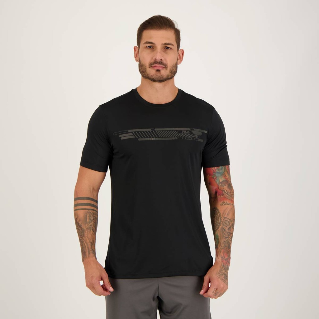 Camiseta Fila Basic Run Print Preta - Men Clothes