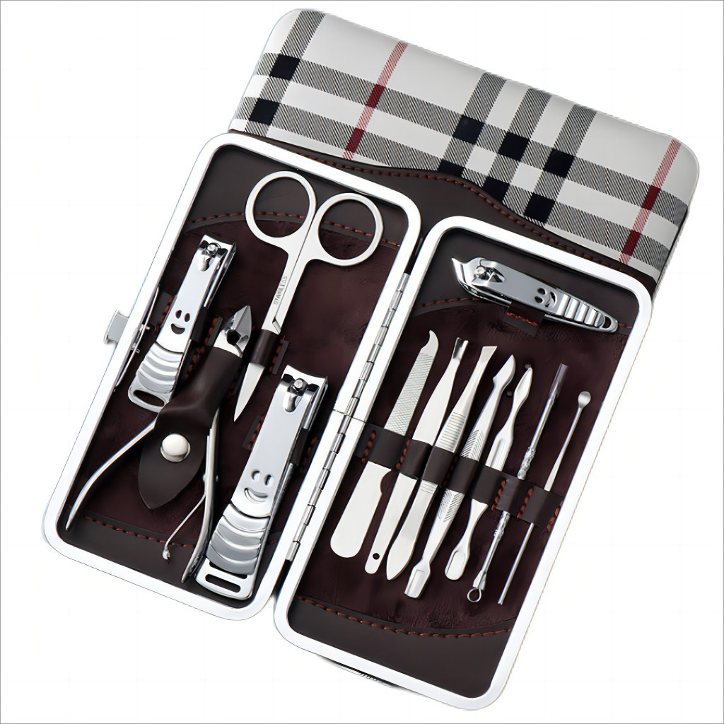 Kit de Manicure e Pedicure Profissional em Aço Inoxidável | Conjunto Completo de Cortadores de Unhas