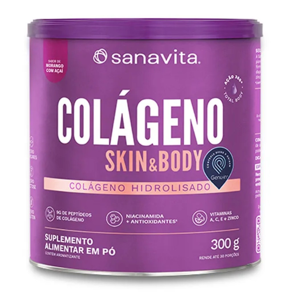 Colageno Skin Body Lata 300g Sanavita em Oferta na Shopee