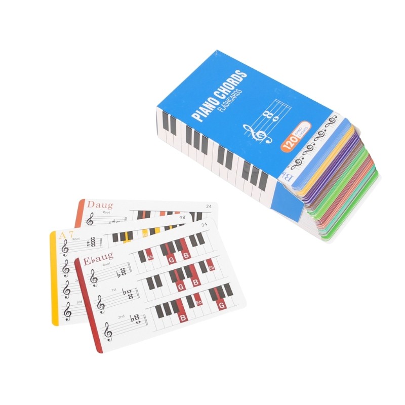 KIN Flashcards De Acordes De Piano Coloridos Para Aprendizagem Rápida Guia De Gráfico Adequado Estudantes De Música Musi