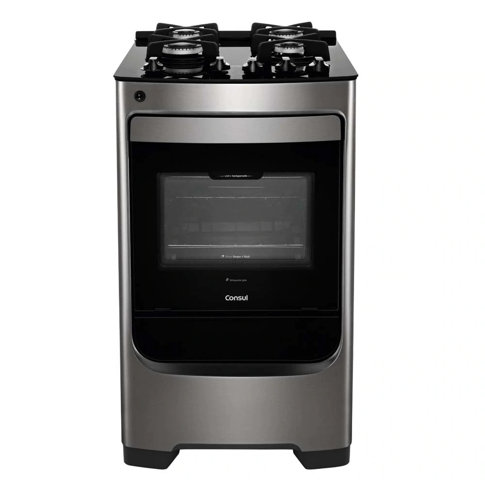 Imagem Fogão de Piso 4 Bocas à Gás Consul CFO4V com Acendimento Automático Inox Bivolt