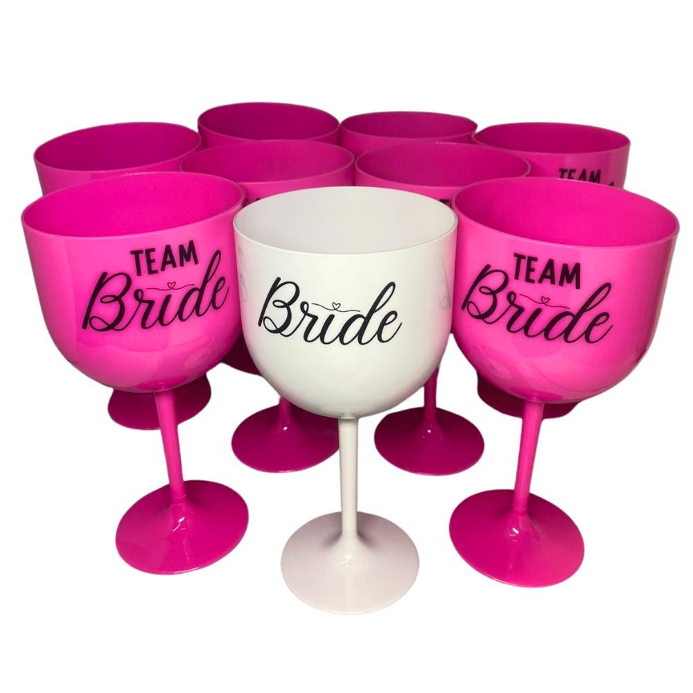 Kit 14 Taças De Gin 550ml Despedida De Solteira 1 Noiva + 13 Time da Noiva Bride Team Chá Lingerie em Oferta na Shopee