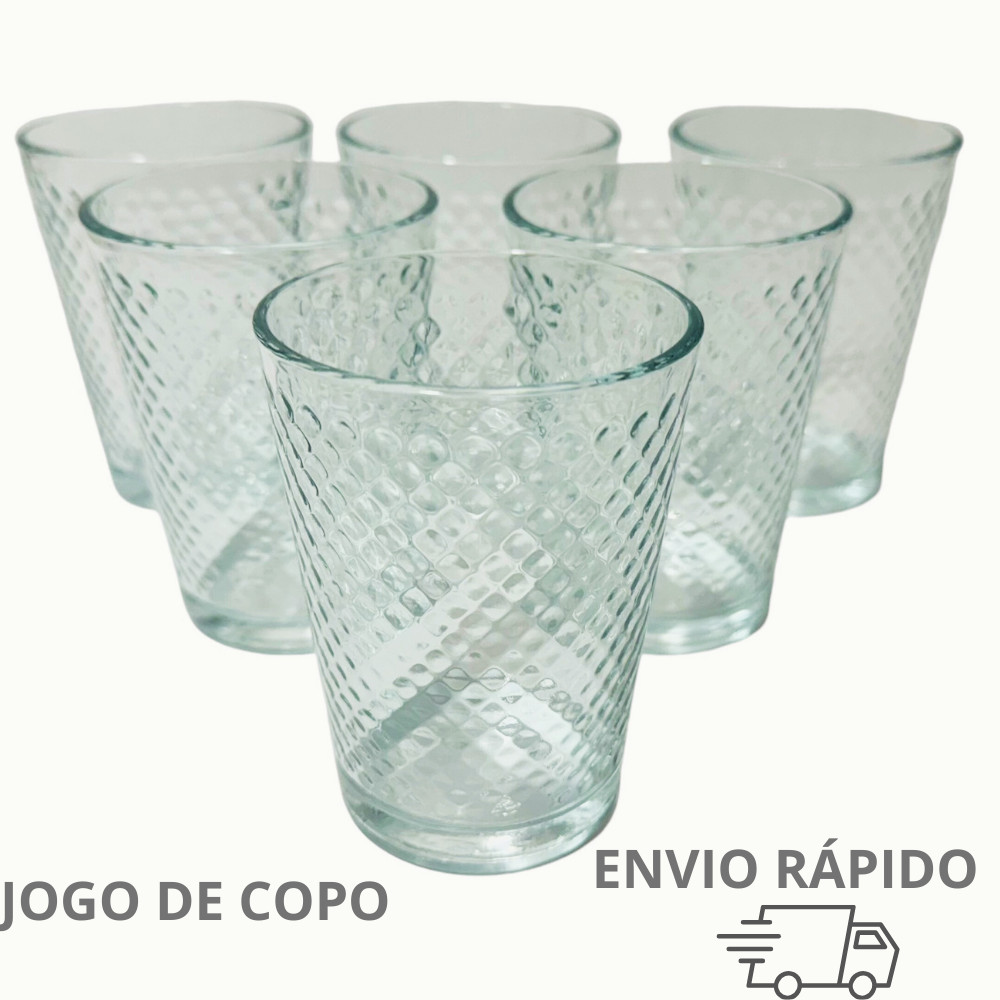 Jogo de Copo de Vidro 200ML Jogo de Copo Simples 10 Unidades