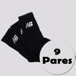 Kit Meia New Balance 9 Pares Cano Longo Preto