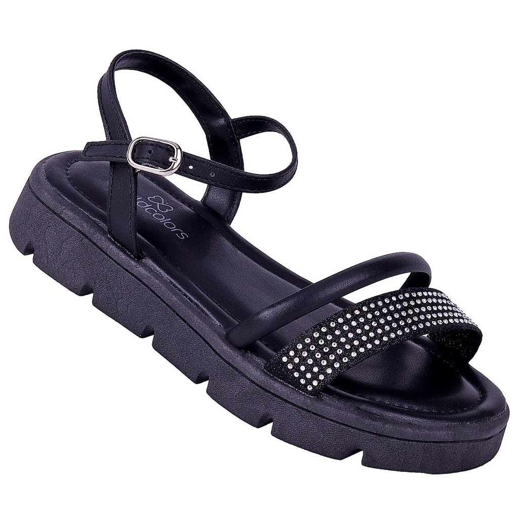 Sandália Infantil Feminina Aurora com Strass - Preto em Oferta na Shopee