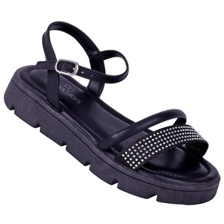 Sandália Infantil Feminina Aurora com Strass - Preto em Oferta na Shopee