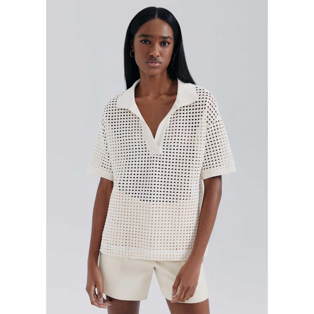 Camisa Polo Feminina Texturizada Hering