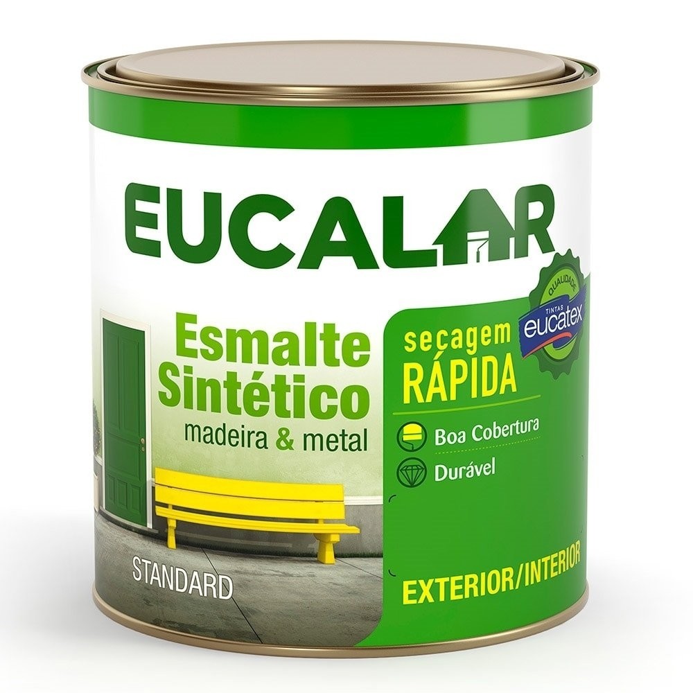 Tinta Esmalte Eucalar Brilhante 900ml Cinza Médio - Home & Living