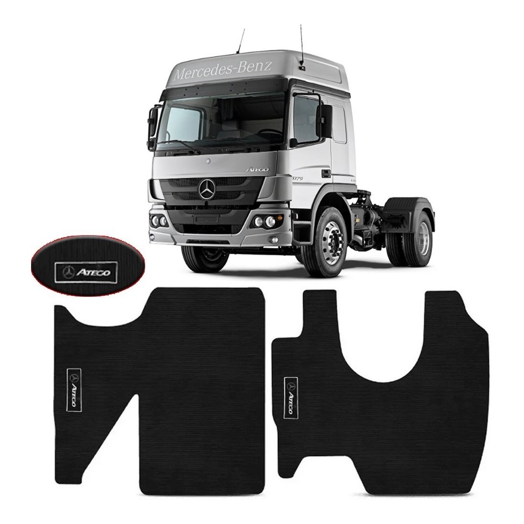 Tapete Caminhão 2 Peças específico Mercedes Benz Atego 2020 2021 PVC