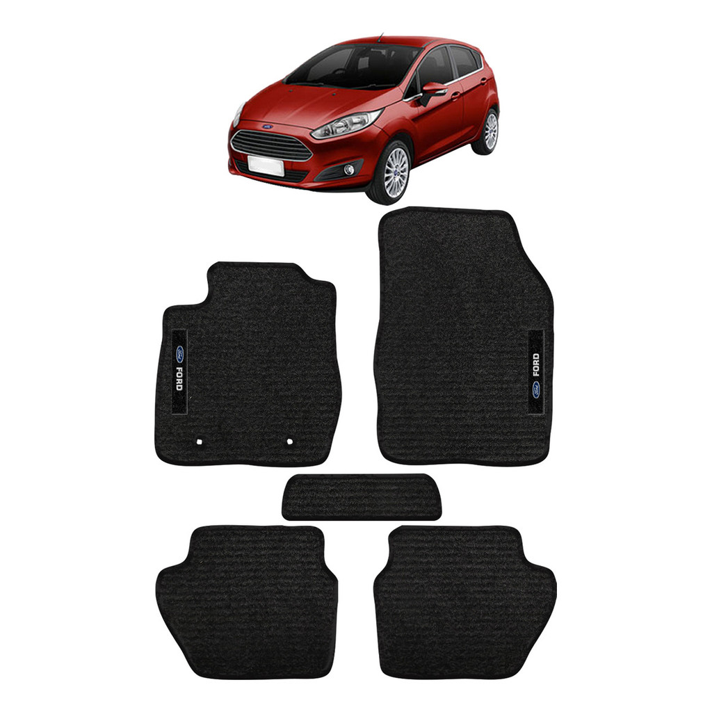 Kit de tapetes 5 peças específico New Fiesta 2010 2011 2012 2013 Carpete Preto