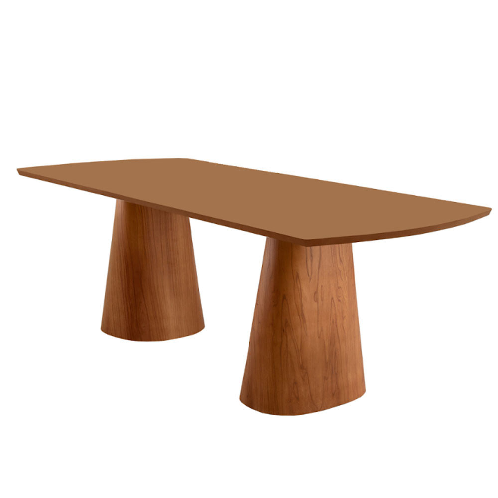 Mesa para Sala de Jantar Noronha 180cm Madeira Tampo Barril Laminado Moderna Mobília em Oferta na Shopee