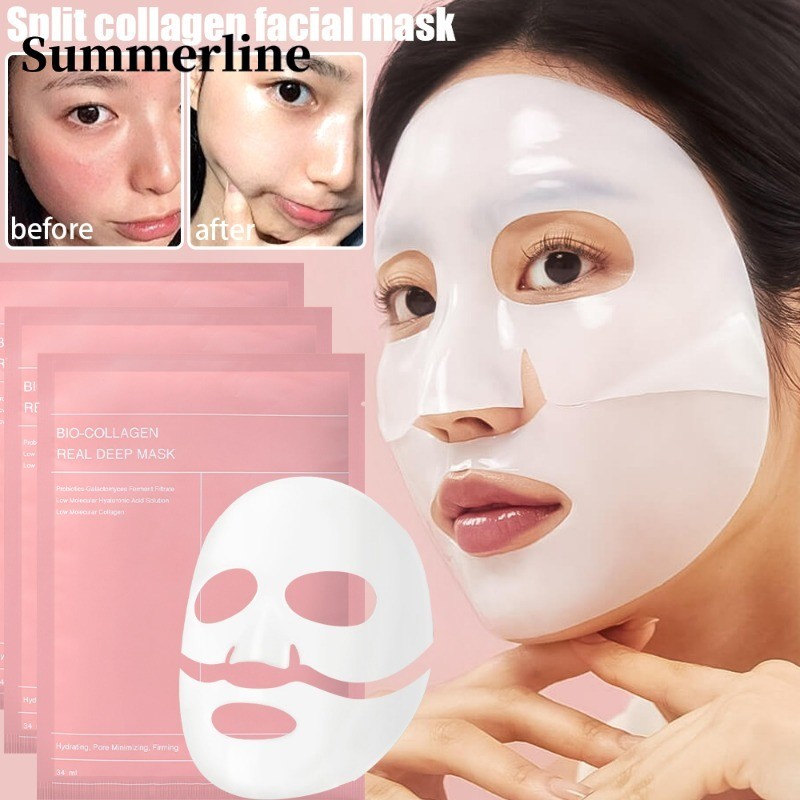 Máscara Hidratante De Colágeno Split-Cuidados Com A Pele Refrescante E Iluminadora-Máscaras Faciais Hidratantes Profunda