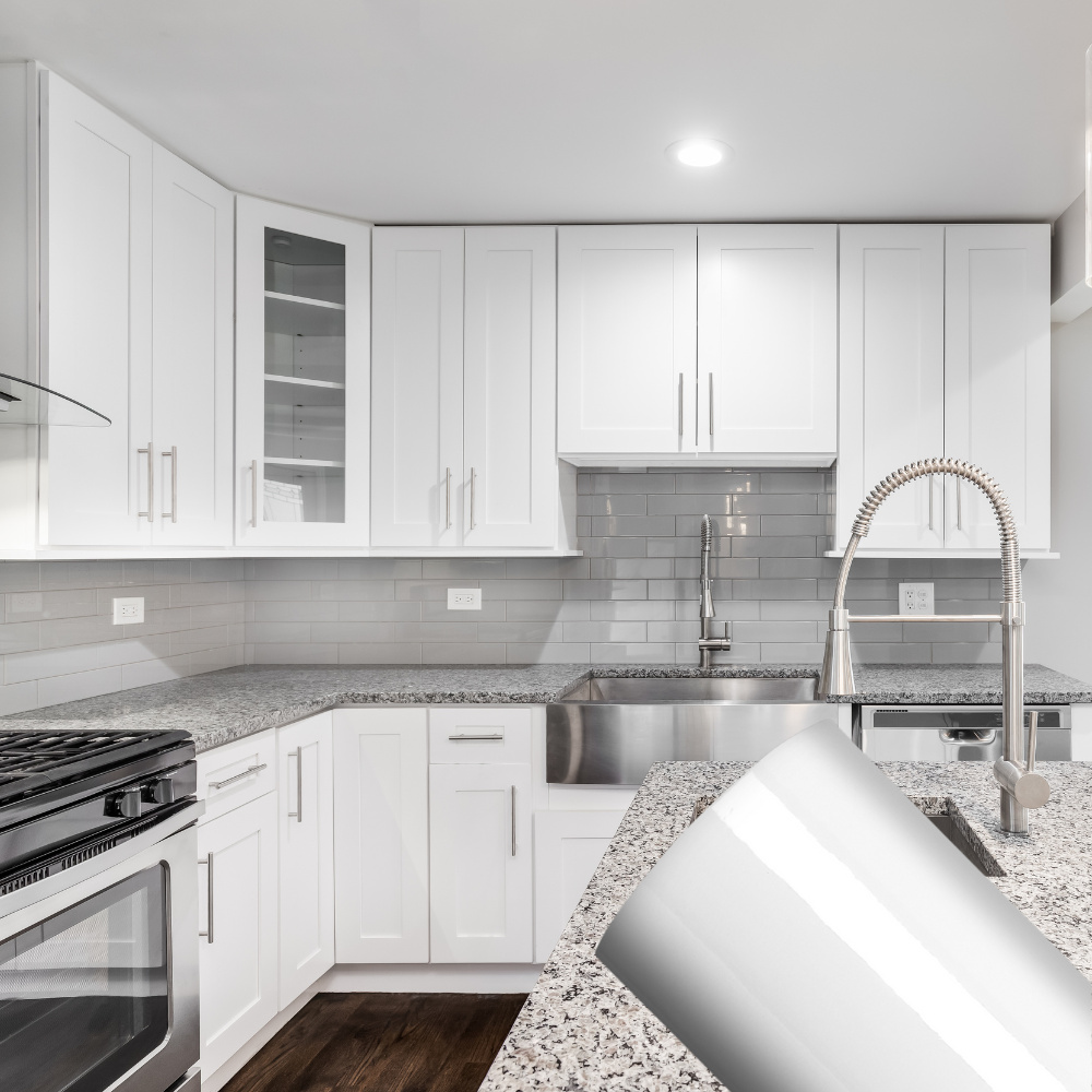 Papel Contact Adesivo Móveis Geladeira Eletros Portas Vinil Branco 2x0,45 Metros