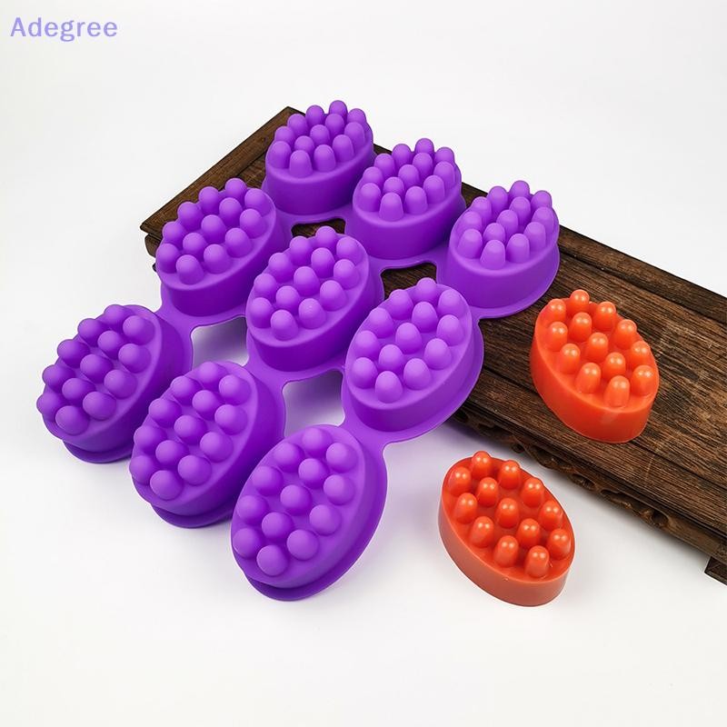 Adegree 3d Silicone Sabão Molde Massagem Forma Para Fazendo Ferramenta Oval Spa Artesanato Acessórios Novo em Oferta na Shopee
