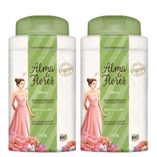 Kit 2 Talco Alma De Flores Tradicional 100G - Memphis em Oferta na Shopee