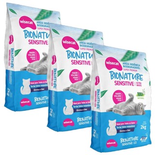 Areia Higiênica De Mandioca Para Gatos Sensitive 2kg kit 3Un em Oferta na Shopee
