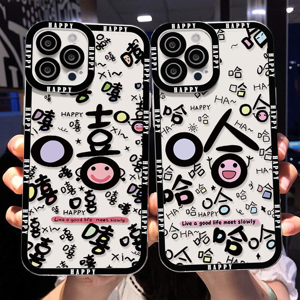 Capinha Capa Material transparente TPU Padrão de rosto sorridente Motorola Moto 
