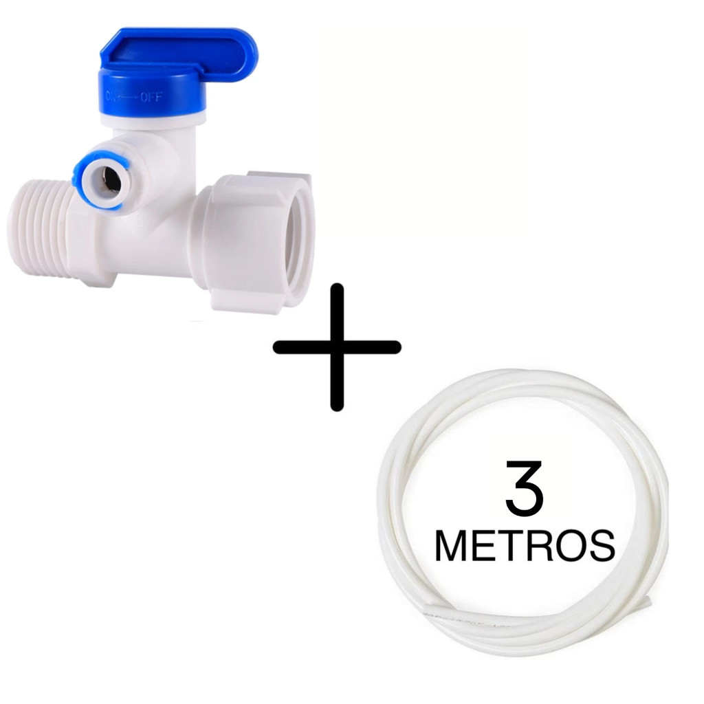 Adaptador Conexão Engate Rápido Filtro Purificador de Água com Mangueira 3 Metros