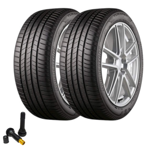 Combo 2 Pneus 205/55R17 91V Turanza T005 Bridgestone + Bico Valvula Tr414