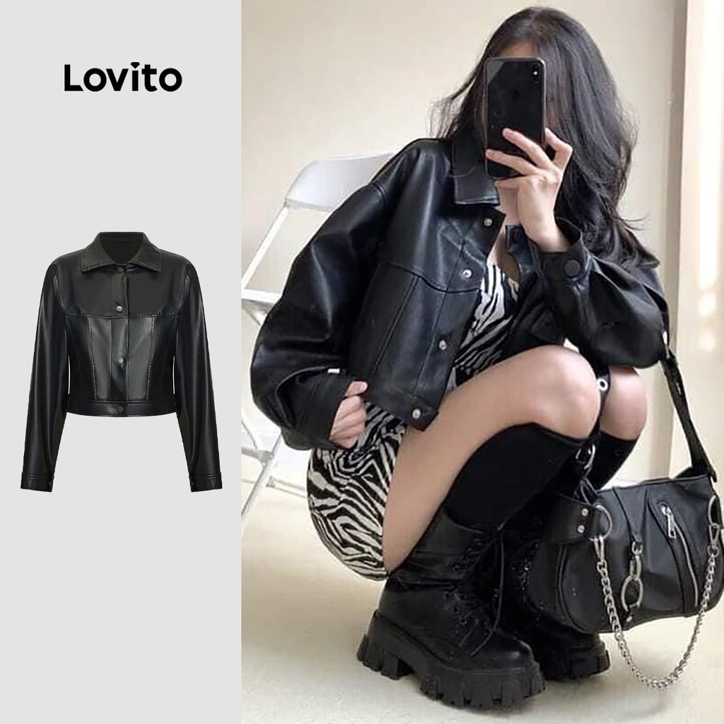 (Hot) Lovito Casual Blazer com Botões para Mulheres L76AD091 em Oferta na Shopee