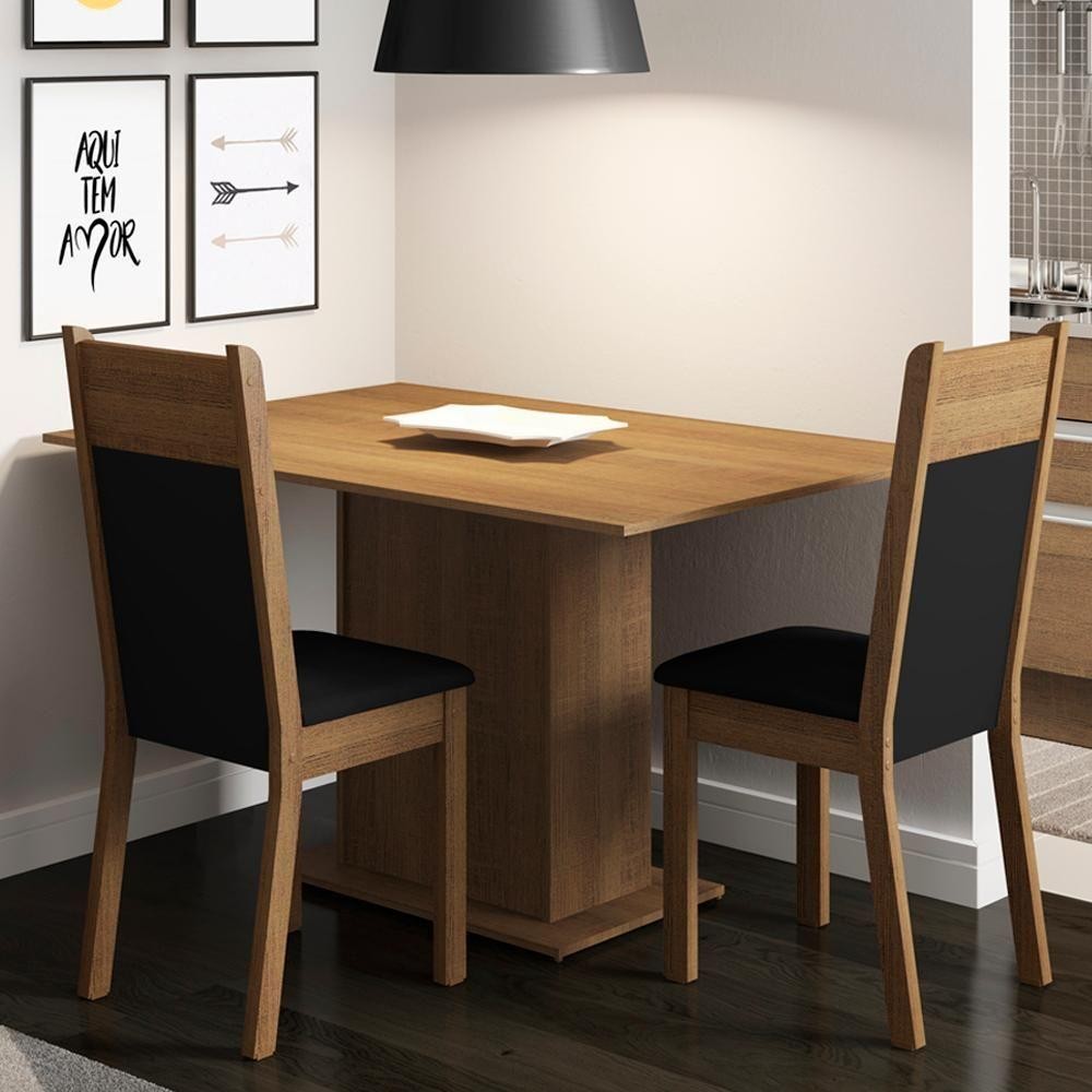 Sala de Jantar Gabi Mesa Tampo Madeira 2 Cadeiras Madesa em Oferta na Shopee