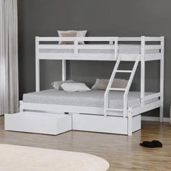 Beliche Cama Casal Slim RB 2 Gavetas Madeira Branco