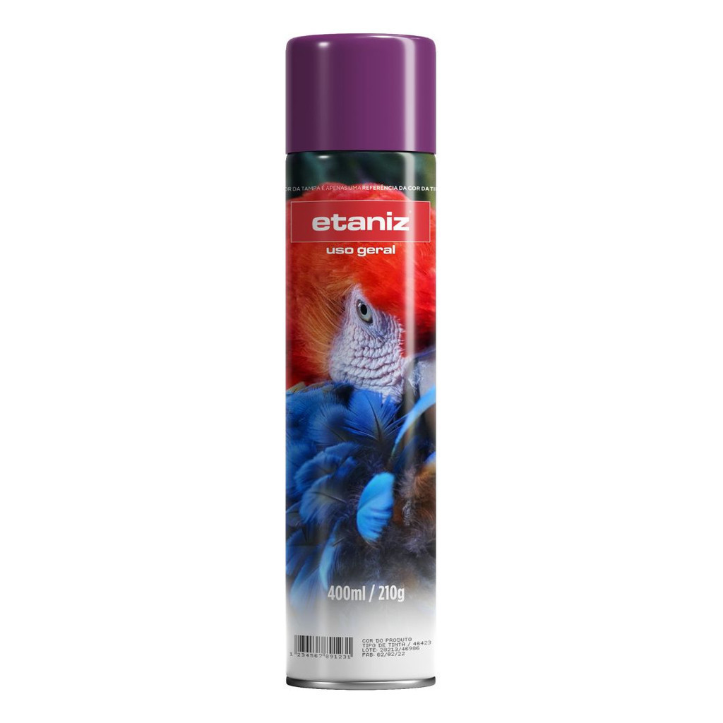 Tinta Spray Violeta Uso Geral 400ml Jato Regulável - Etaniz OK