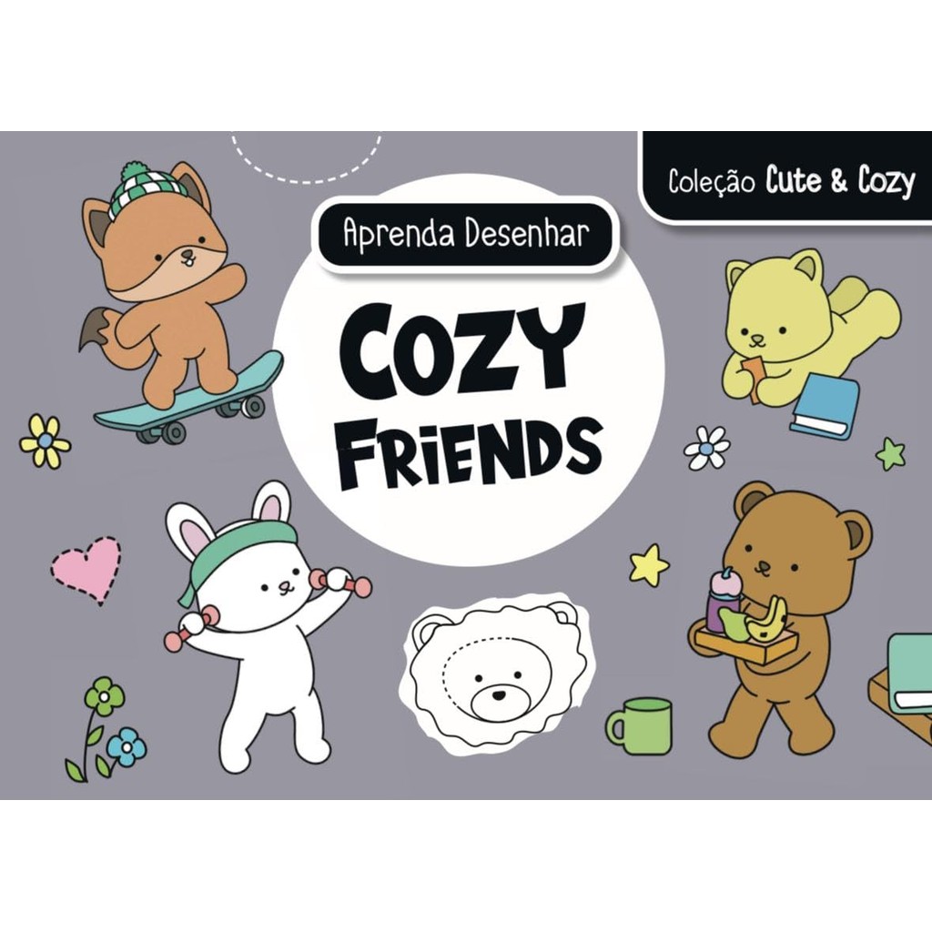 Coleção Cute e Cozy | Cozy Friends | Cinza - Books & Magazines