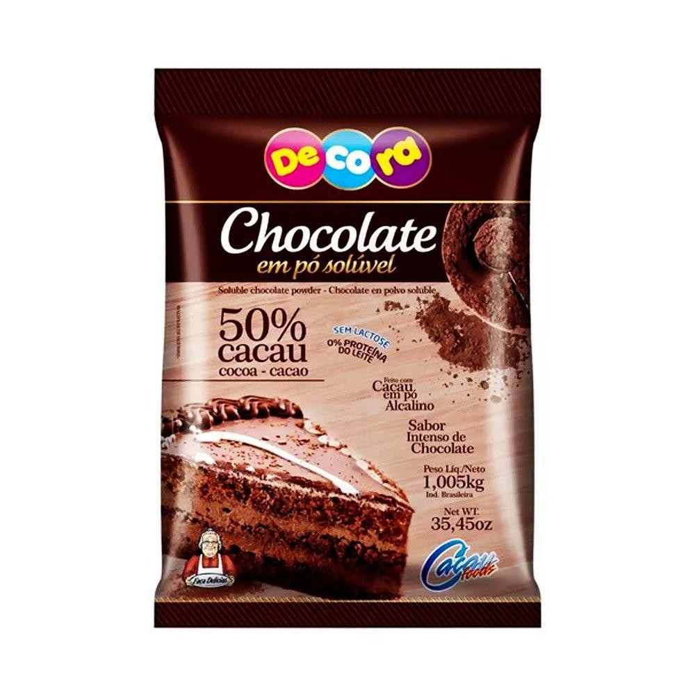 Chocolate em Pó Soluvel 50% Cacau - Decora 1,005Kg