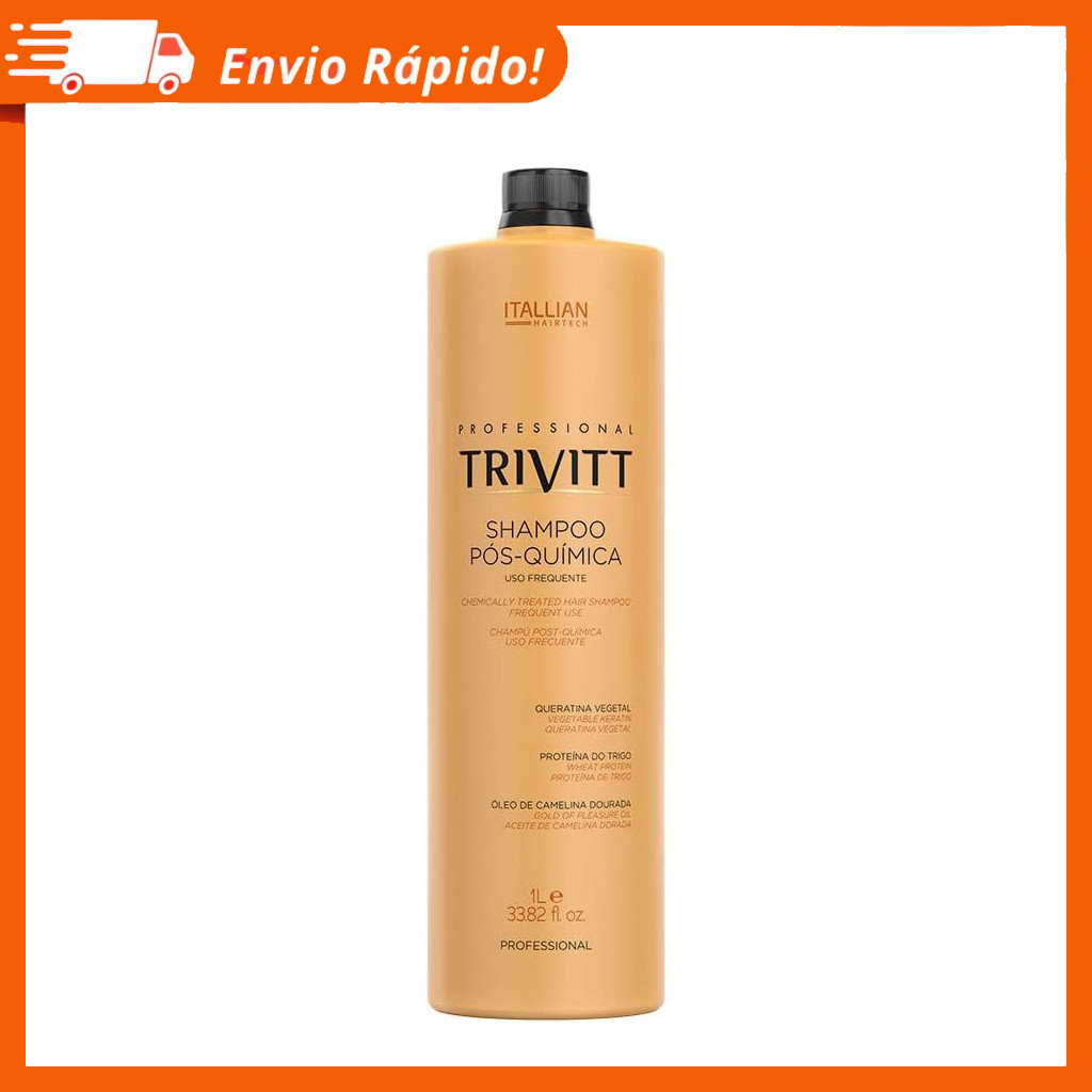 Shampoo Pós Química Itallian Hairtech Linha Profissional Trivitt Anti Frizz - 1L