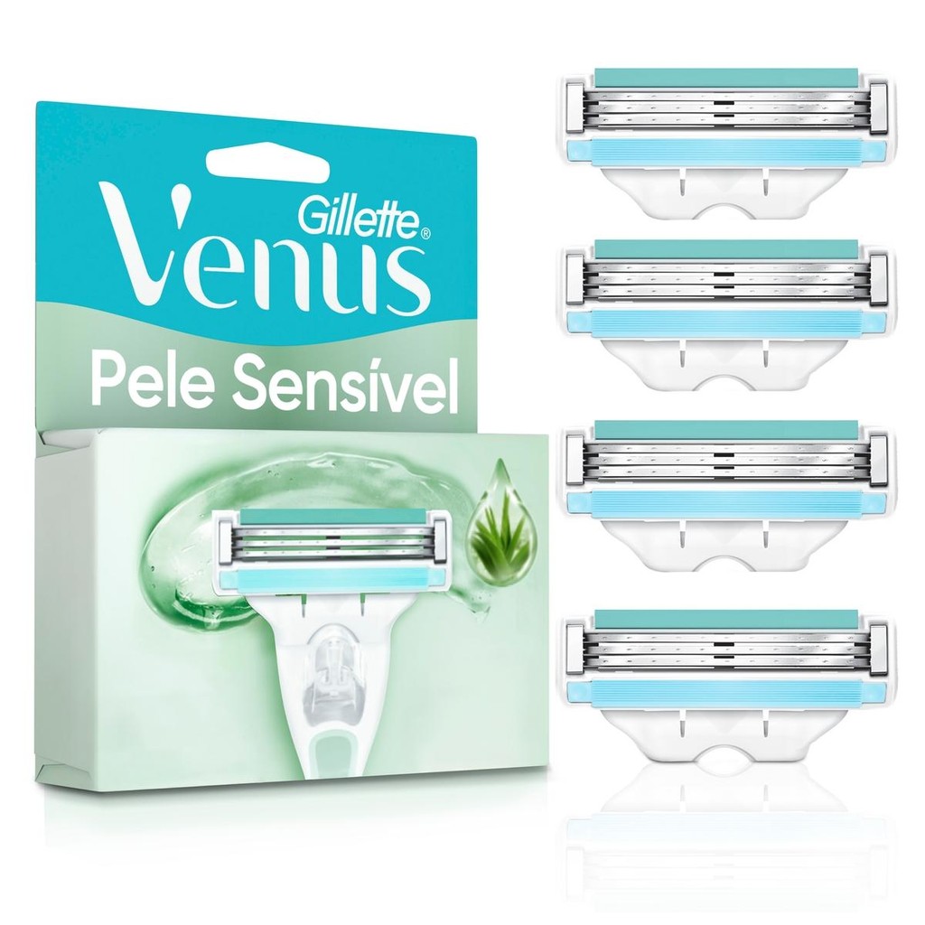 Carga Aparelho Gillette Venus Pele Sensível 4 unidades em Oferta na Shopee