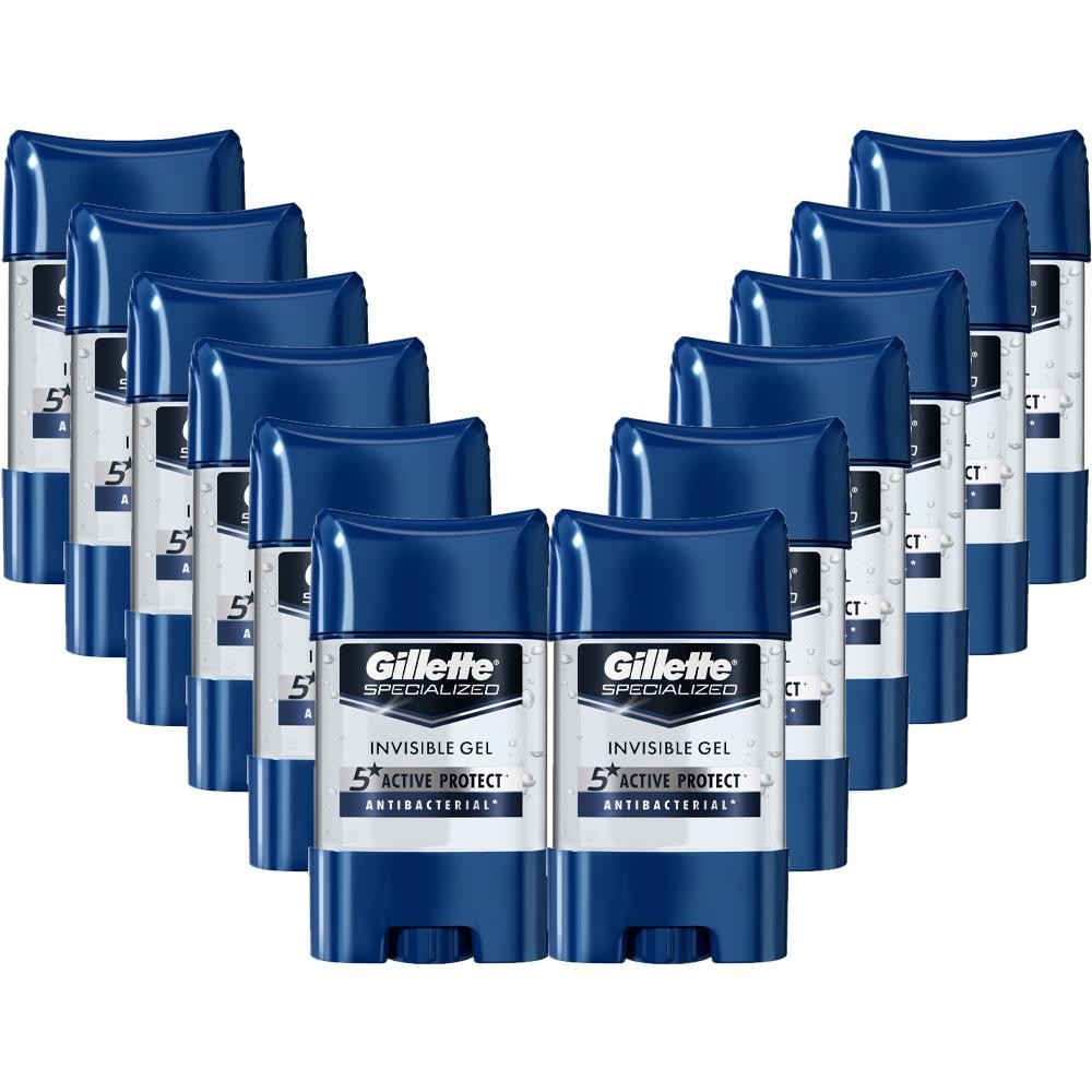 Kit 12 Desodorantes Antitranspirante Gillette Specialized Antibacterial Gel 82g cada
