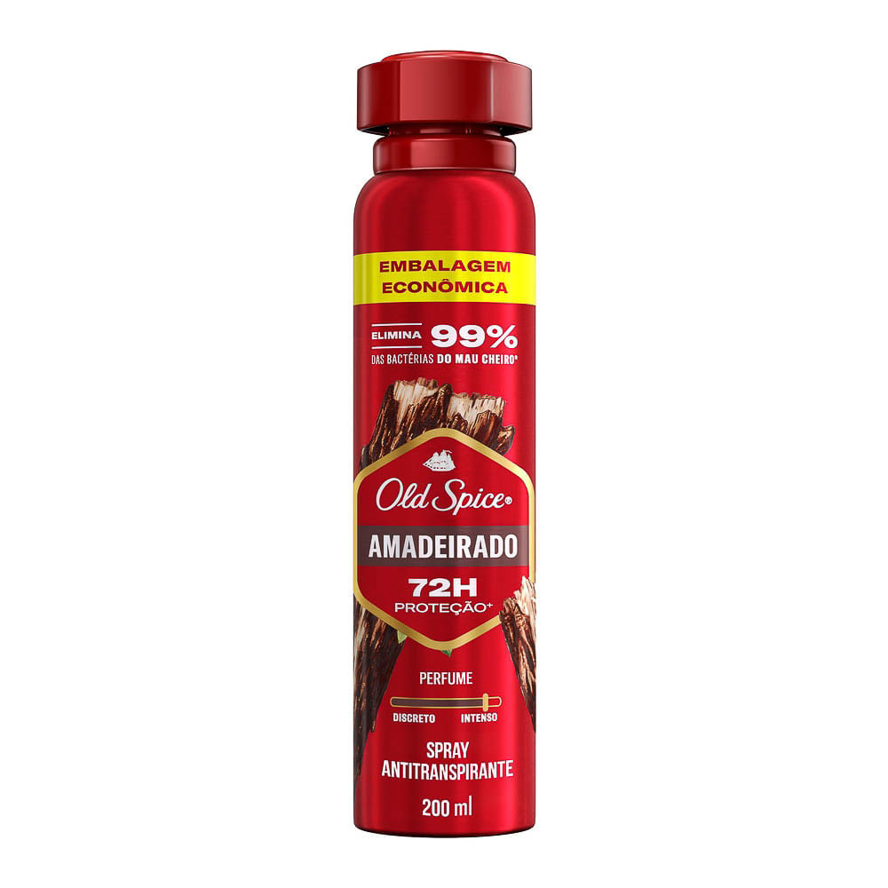 Desodorante Old Spice Amadeirado Aerossol 72h Antitranspirante Embalagem Econômica 200ml - Beauty
