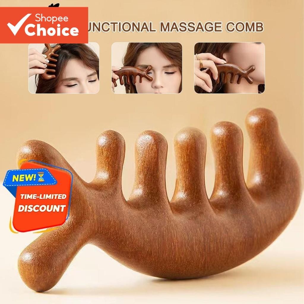 Monja Massagem Pentear Terapia De Cabelo Raspagem Couro Cabeludo Dragagem Pente De Dente Largo Portátil Meridiano