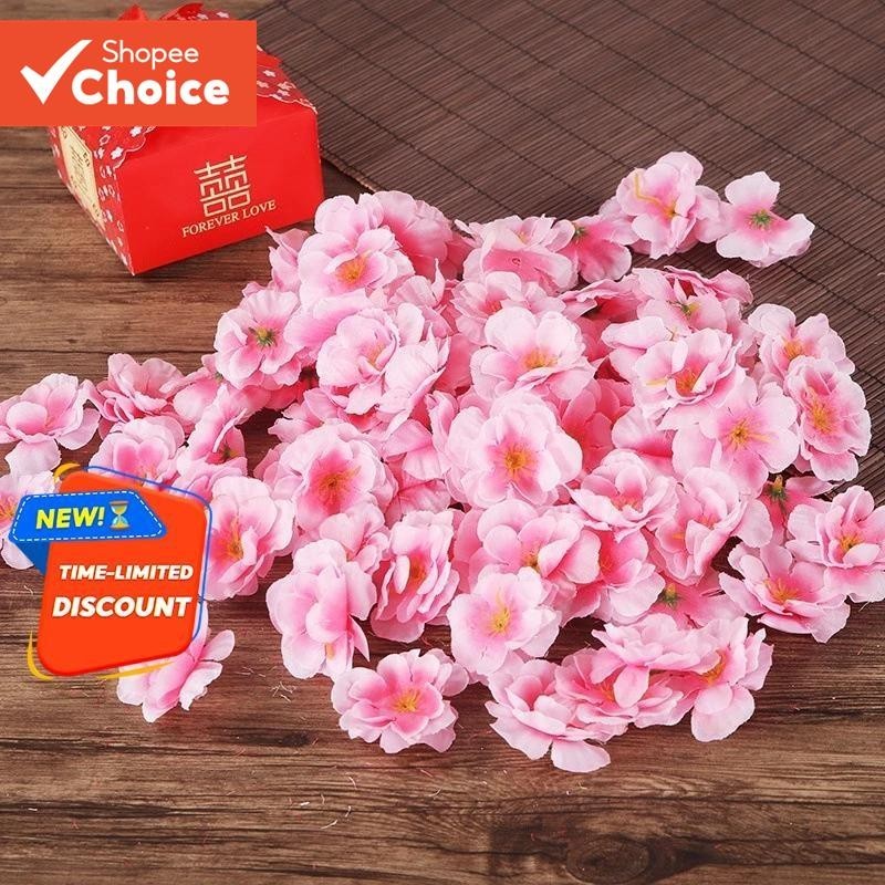 100 Peças Flores E Rosas Falsas De Pêssego , Decorações De Artificiais Para Casamento , Faça Você Mesmo , Festival Event