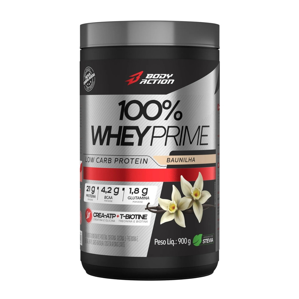 100% Whey Prime Pote 900g Bodyaction em Oferta na Shopee