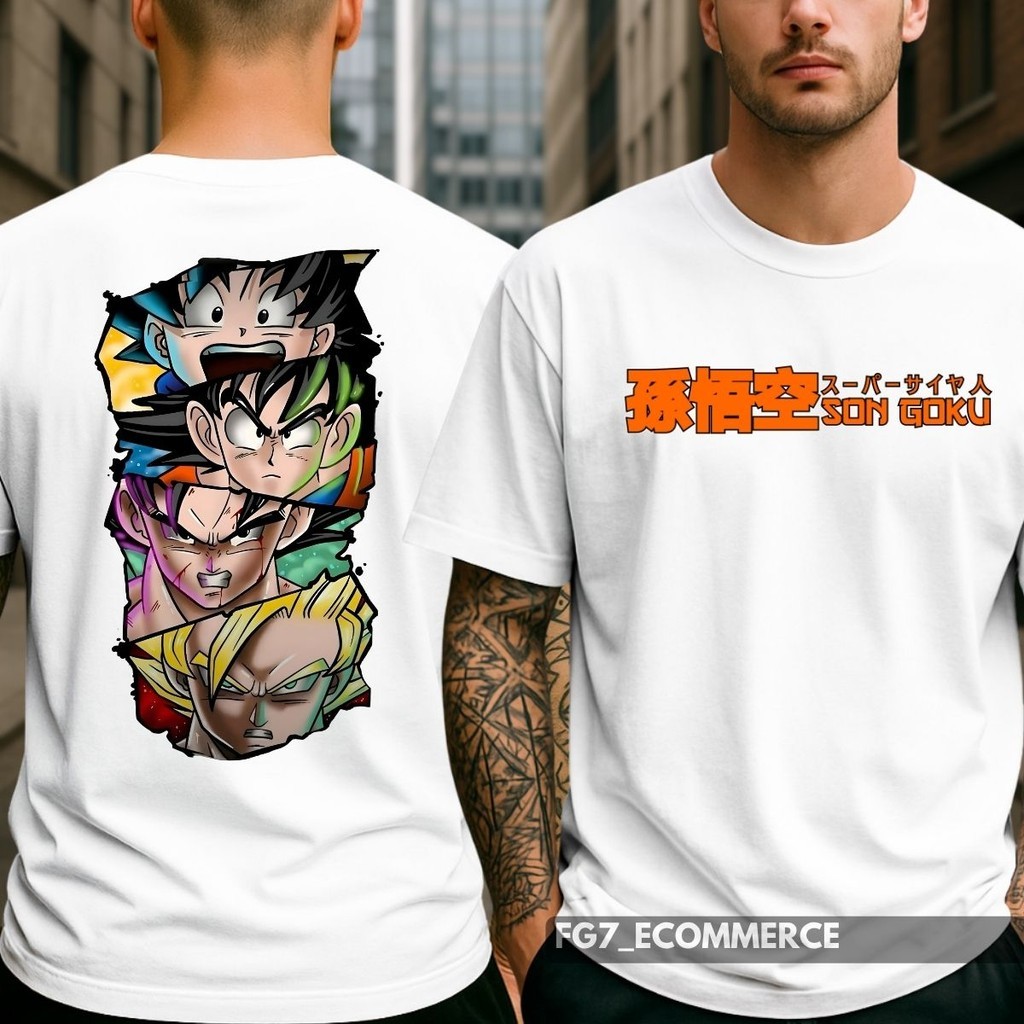 Camiseta Unissex Anime Son Goku Dragon Ball Z Streetwear Otaku Mangá Esferas do Dragão em Oferta na Shopee