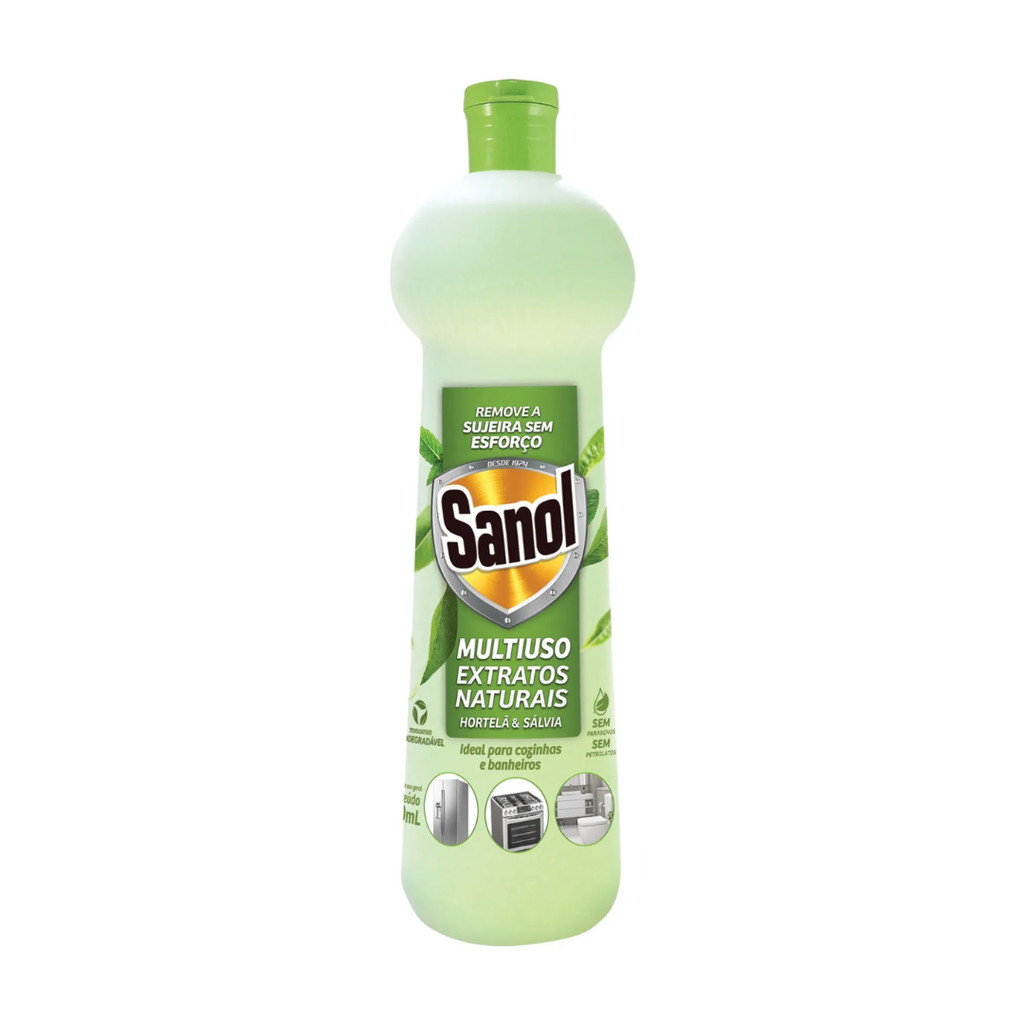 MULTIUSO EXTRATOS NATURAIS HORTELA E SALVIA 500ML SANOL em Oferta na Shopee