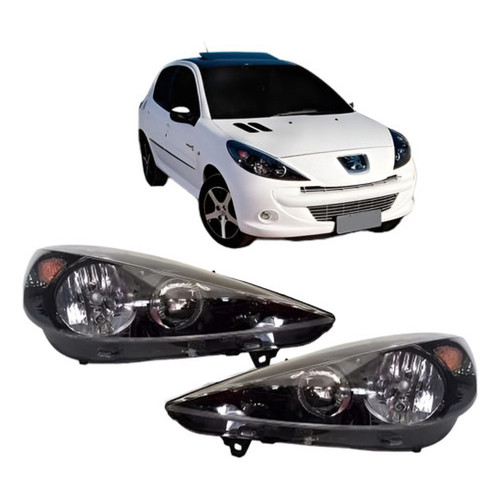 Farol Peugeot 207 Hoggar 07 08 09 10 11 12 13 14  Masc Negra