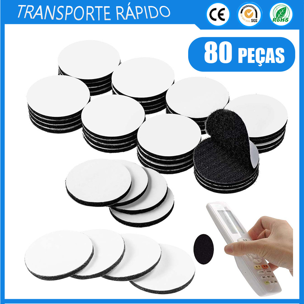 80x Suporte de almofada de sofá com velcro redondo de 5 cm preto Almofada de mesa antiderrapante