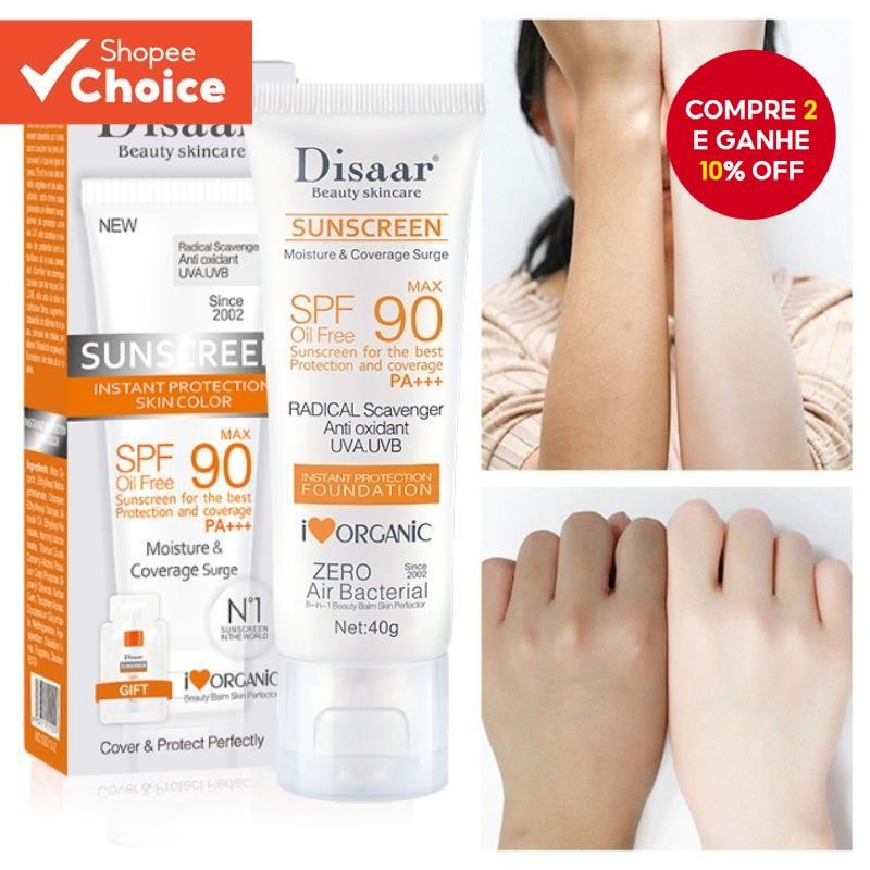 DISAAR SPF 90 Protetor Solar Facial Clareador Creme De Pele Anti-Envelhecimento Controle D...