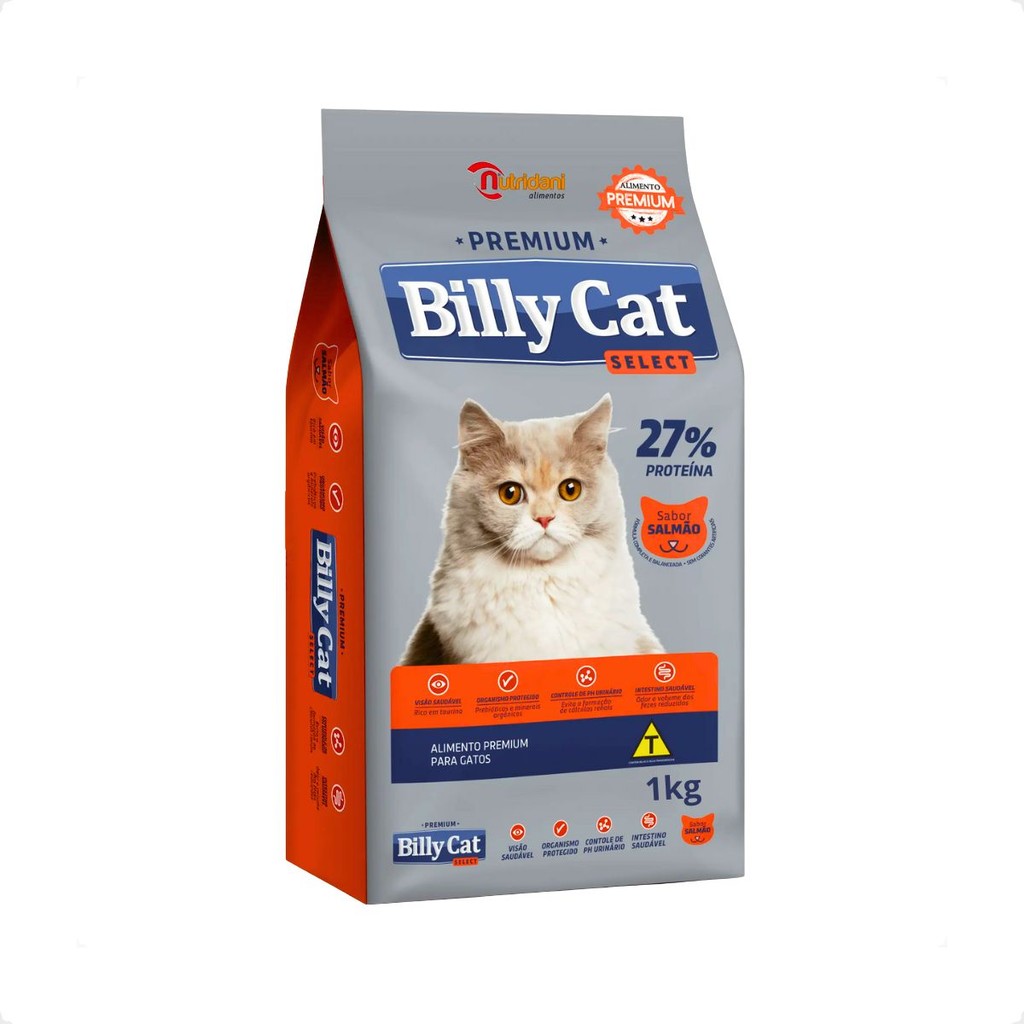 Ração Billy Cat Select Gatos Adultos Salmão - 1Kg em Oferta na Shopee