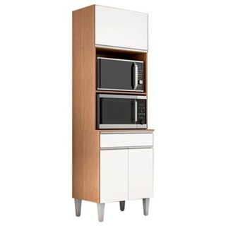 Armário Paneleiro Torre Quente 2 Fornos Andréia design moderno na cor Amêndoa Branco - Ajl em Oferta na Shopee