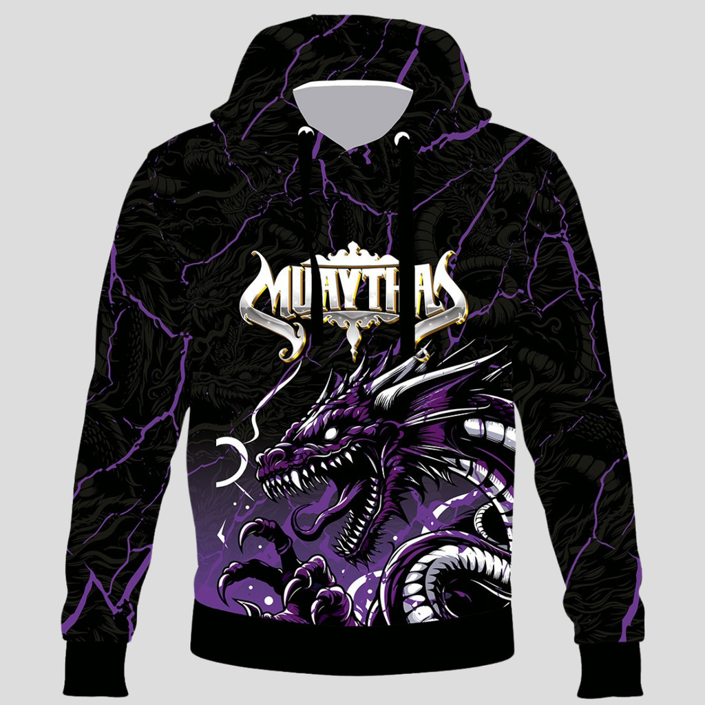 Moletom Muay Thai Blusa de Frio Agasalho Esporte Treino Luta Dragão