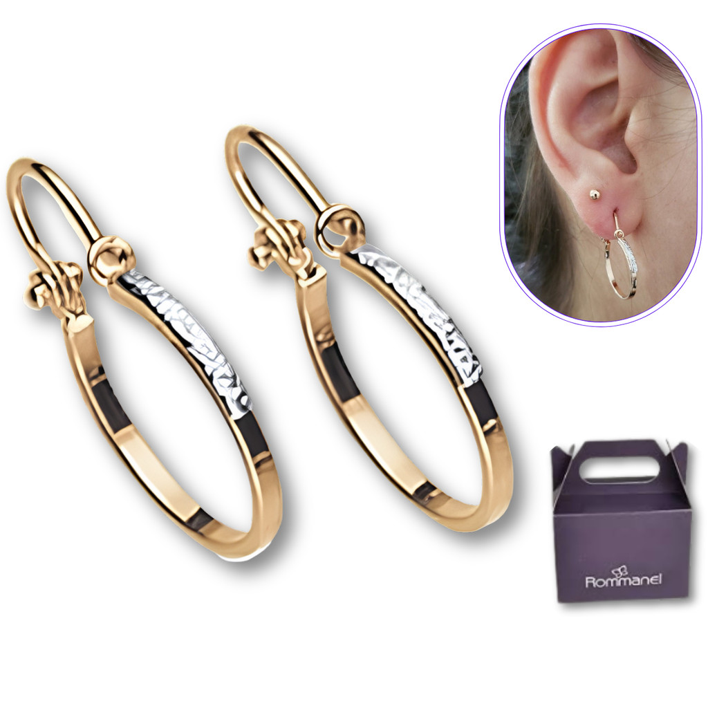 Brinco Rommanel Argola Média Fininha Joia Rommanel Original antialergica para uso diário