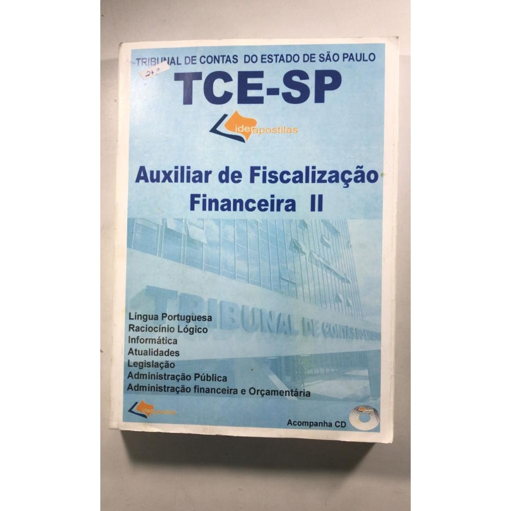 Concurso Público com CD Auxiliar de Fiscalização Financeira II do TCE SP Tribunal de Contas do Estado de São Paulo
