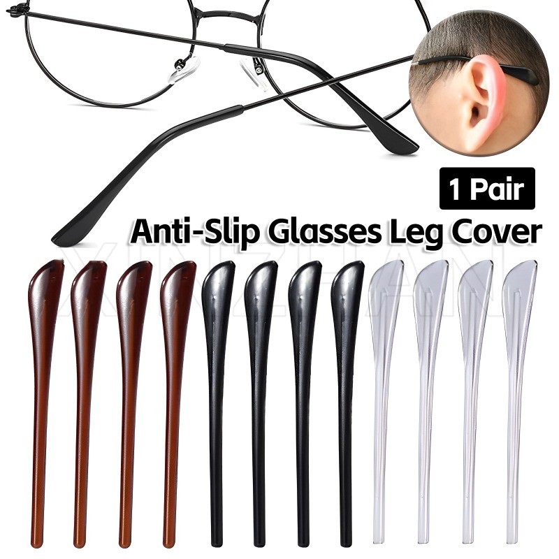 1 Par De Capa De Perna De Óculos Antiderrapante/De Sol De Plástico Gancho De Orelha Pontas De Templo/Suporte De Furo Red