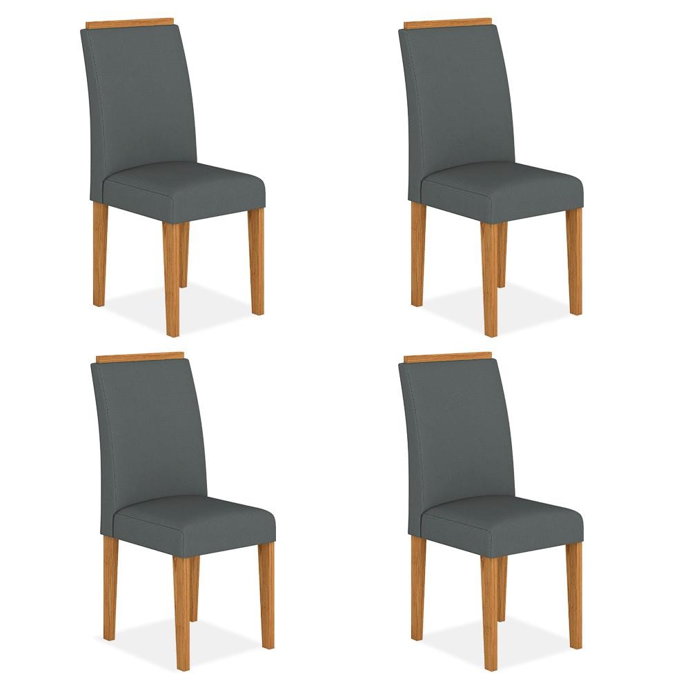 Kit 4 Cadeiras Estofadas Londres Cinamomo/cinza -  Moveis Arapongas em Oferta na Shopee